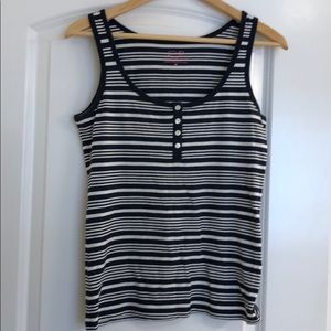 Vineyard Vines navy striped cotton tank top